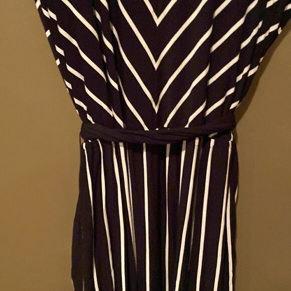 Ava & Viv Dress Plus Size Black & White Size 2X Elastic Waist Flowy - Picture 4 of 9